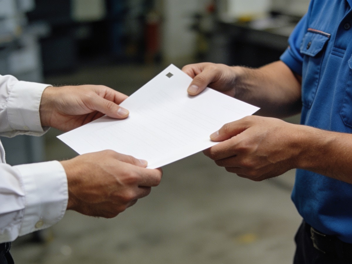 Consegna dell'attestato di formazione a un lavoratore al termine del corso
