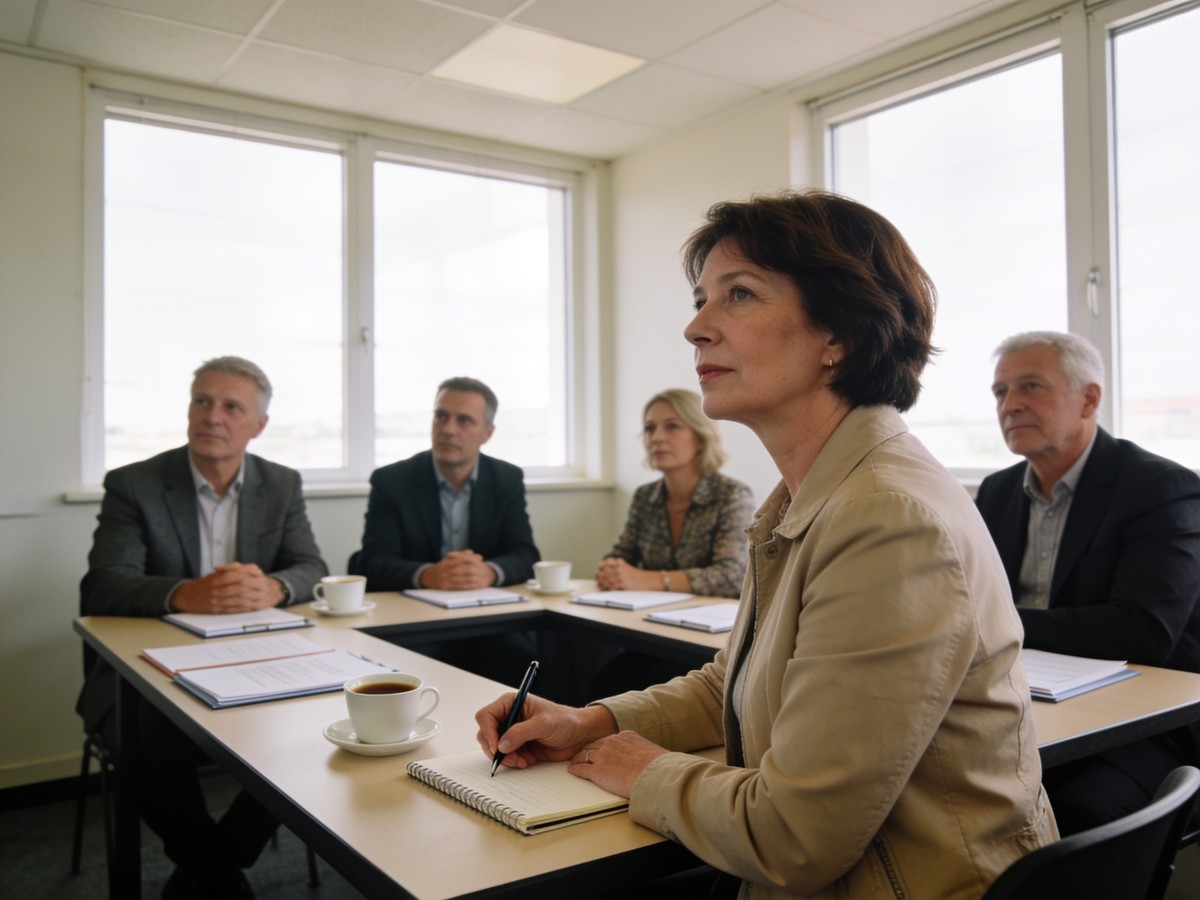 Titolare d'azienda durante il corso di formazione obbligatorio per datori di lavoro