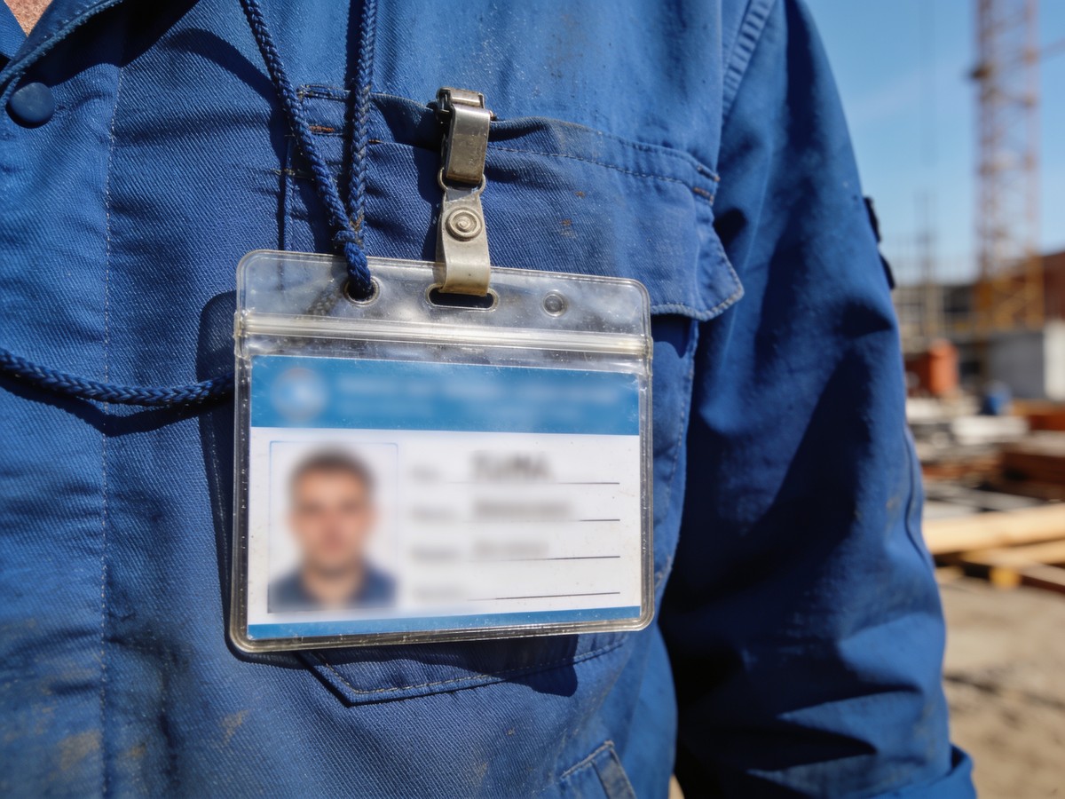 Tesserino di riconoscimento indossato dal personale di un'impresa in appalto